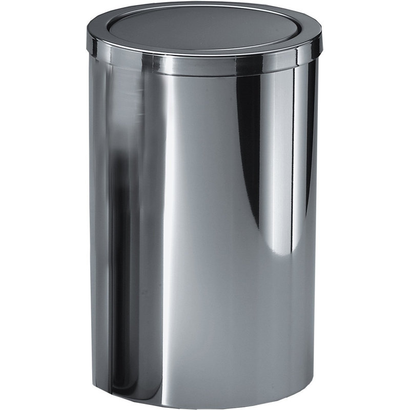 AGM Home Store Round Stainless Steel Swing Top Trash Can Wayfair